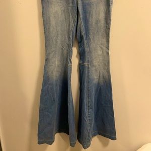 Flare blue jeans